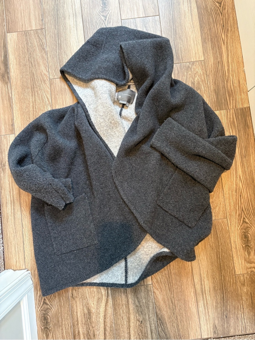 Anthropologie Cozy Hooded Cardigan - Charcoal Gray